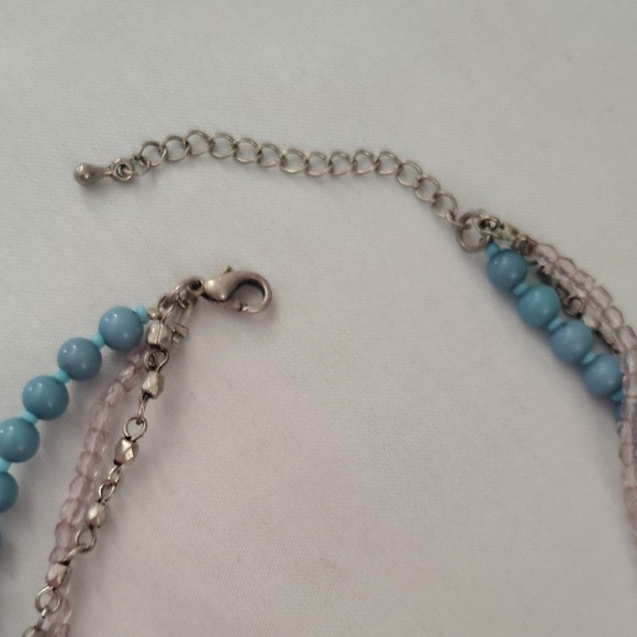 Multi-Strand Turquoise Beaded Necklace with Peace Pendant - Picture 4 of 5